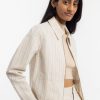 Online Rotholz Kurze Jacke Leinen Mix - Creme