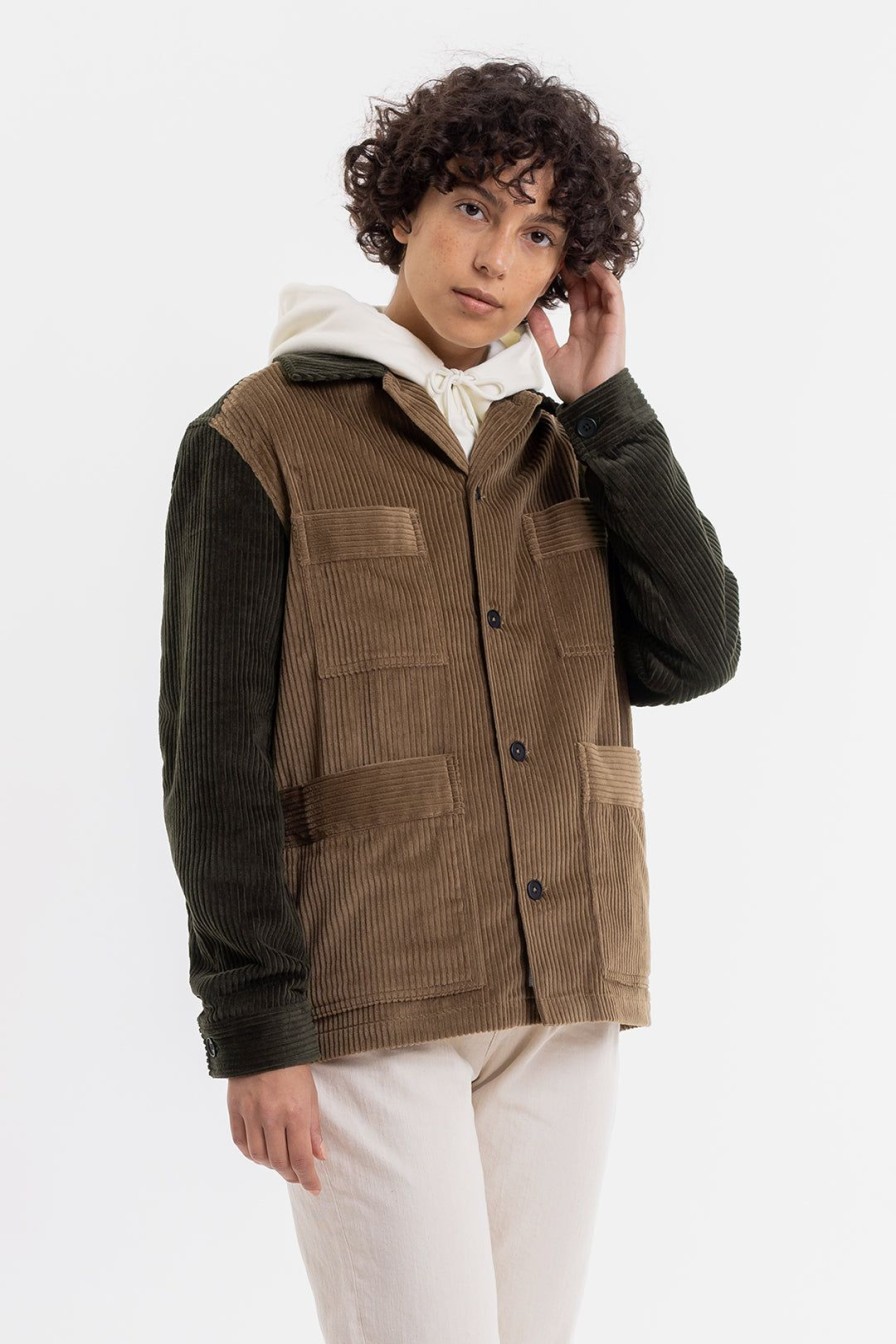 Hot Rotholz Cordjacke Aus Bio-Baumwolle Beige / Oliv