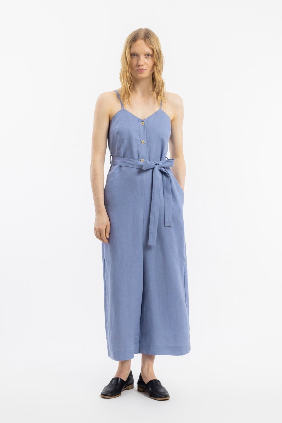 Online Rotholz Jumpsuit Leinen Mix - Hellblau