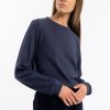 Best Rotholz Waffel Longsleeve Bio Baumwolle - Dunkelblau