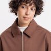 Wholesale Rotholz Zip Jacke Aus Bio-Baumwolle Braun