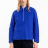 Wholesale Rotholz Polo Zip Sweatshirt Bio Baumwolle - Kobalt