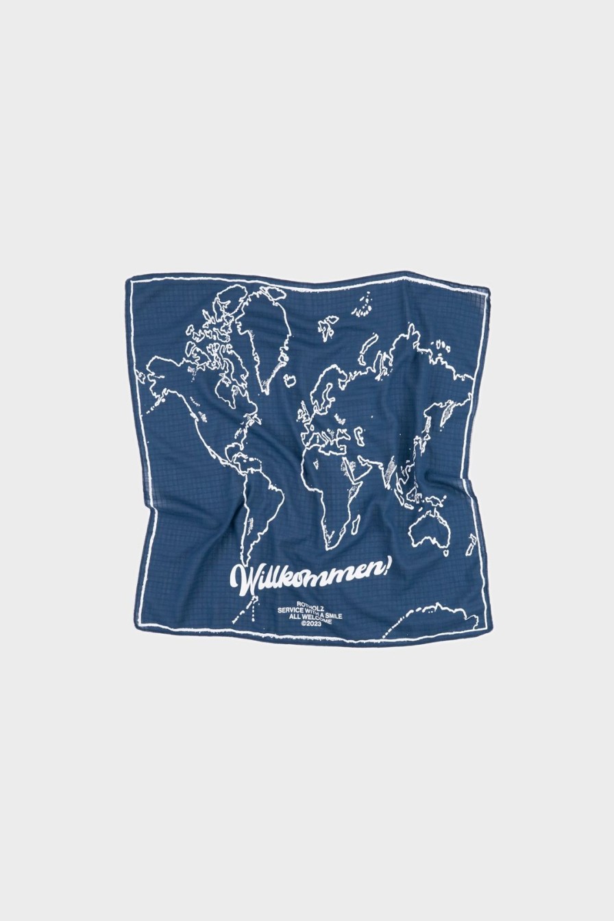 Wholesale Rotholz Willkommen Bandana Bio Baumwolle Blau