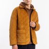 Clearance Rotholz Gesteppte Cord Jacke - Toffee