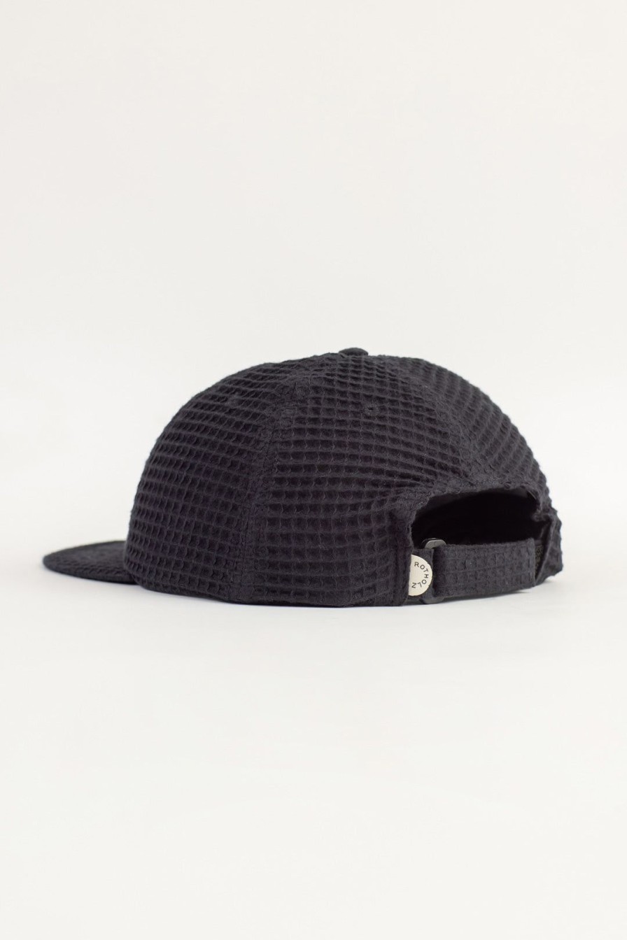 Wholesale Rotholz Waffel Cap Bio Baumwolle - Schwarz