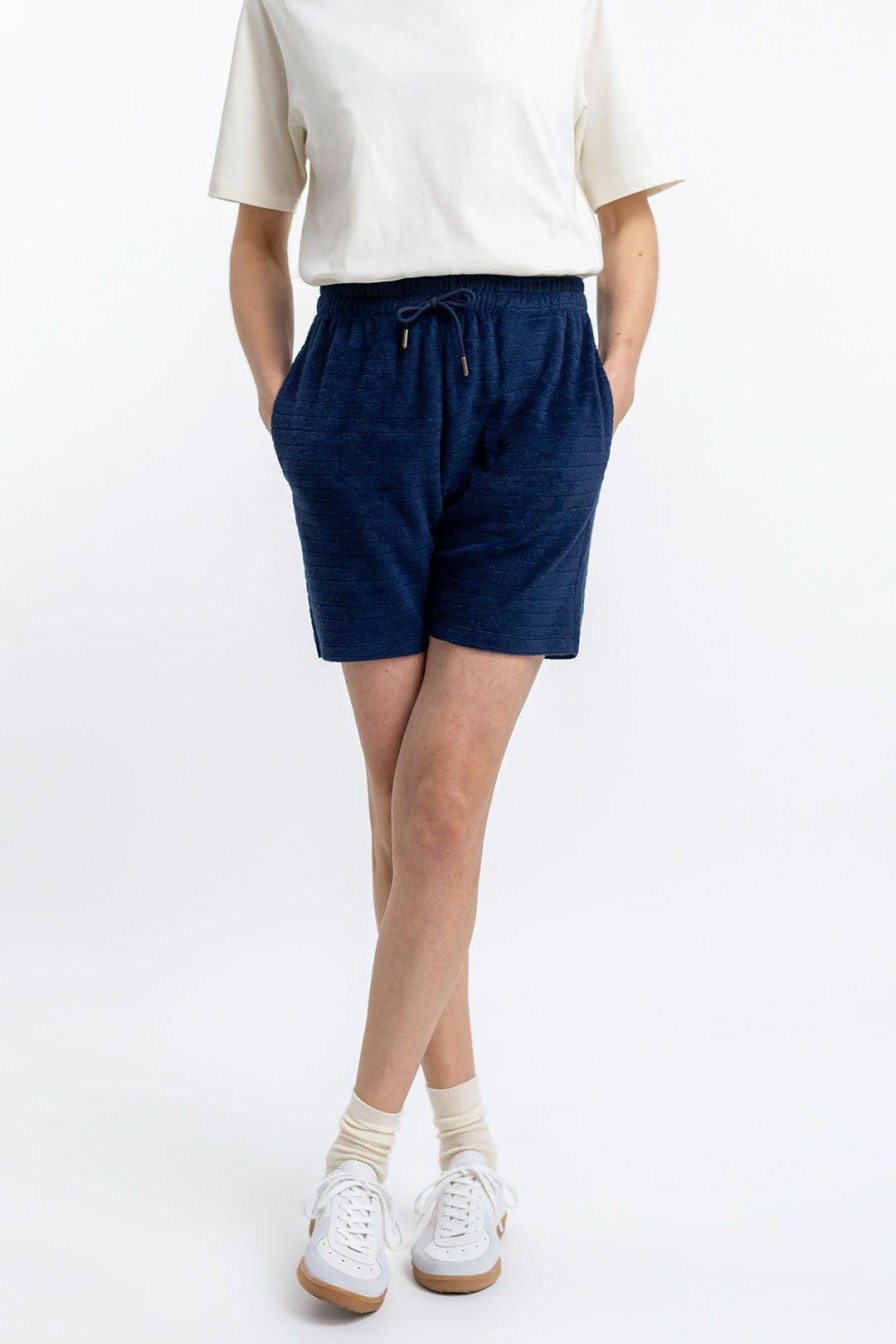 Hot Rotholz Frottee Shorts Aus Bio-Baumwolle Blau