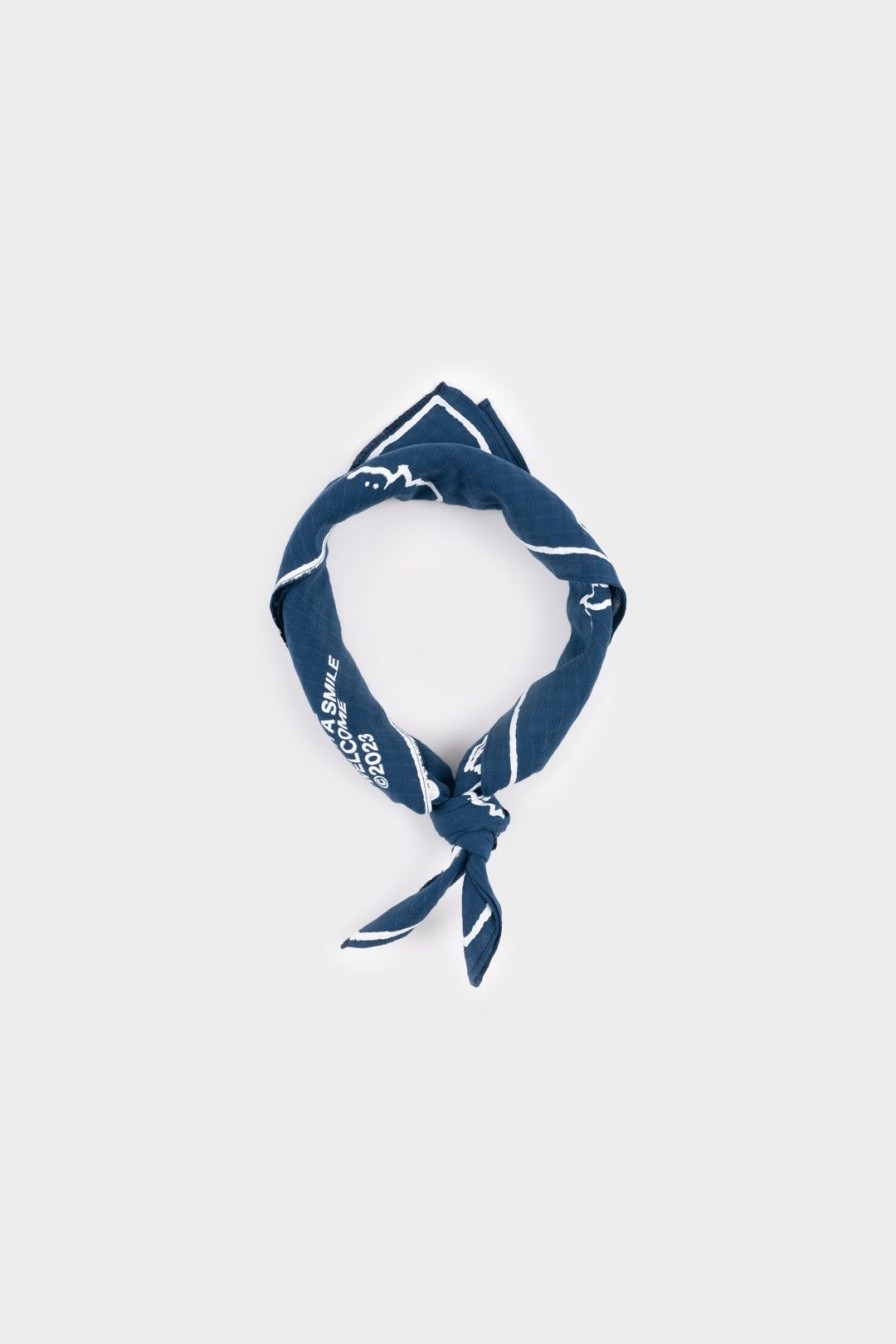 Wholesale Rotholz Willkommen Bandana Bio Baumwolle Blau