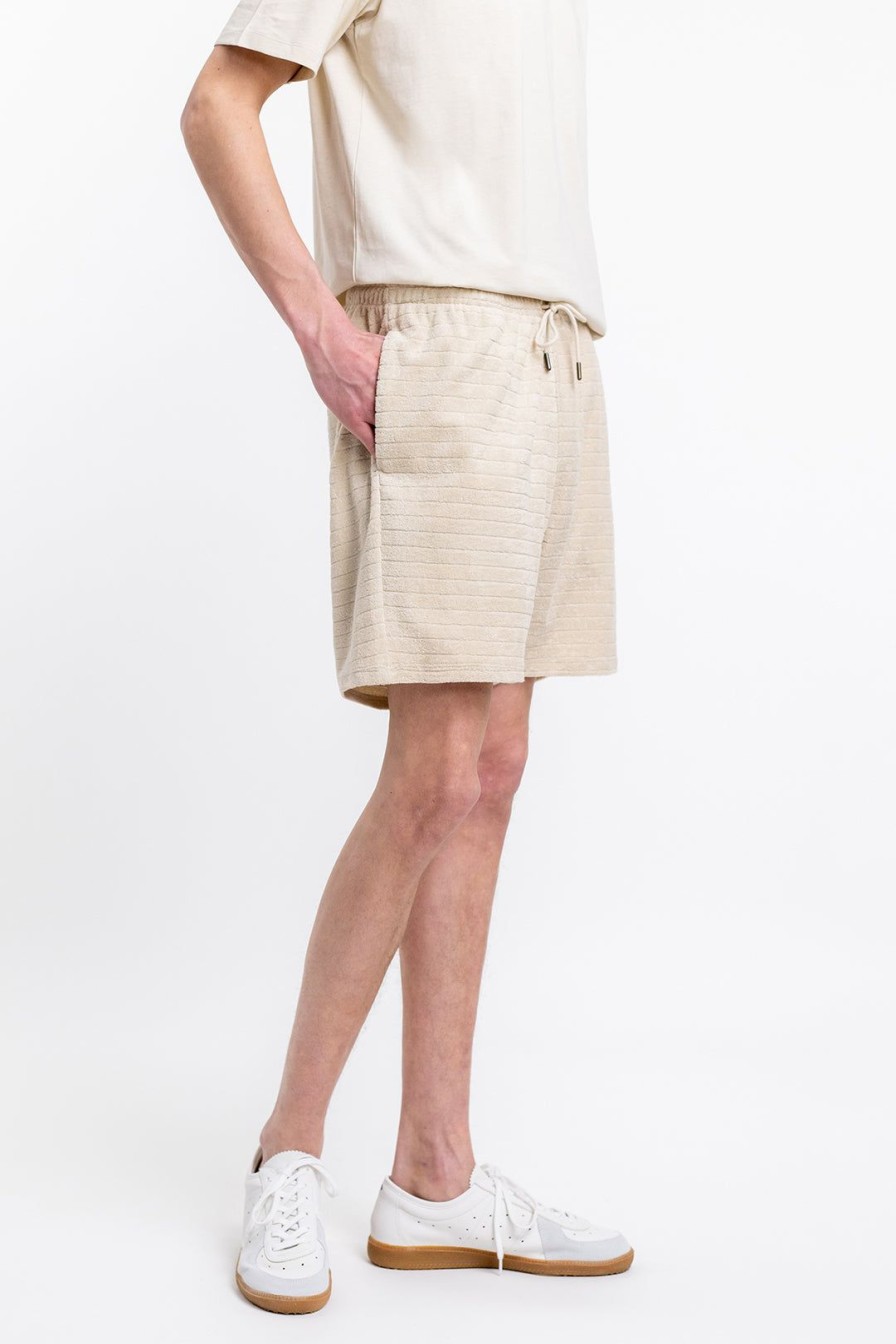 Hot Rotholz Frottee Shorts Aus Bio-Baumwolle Creme