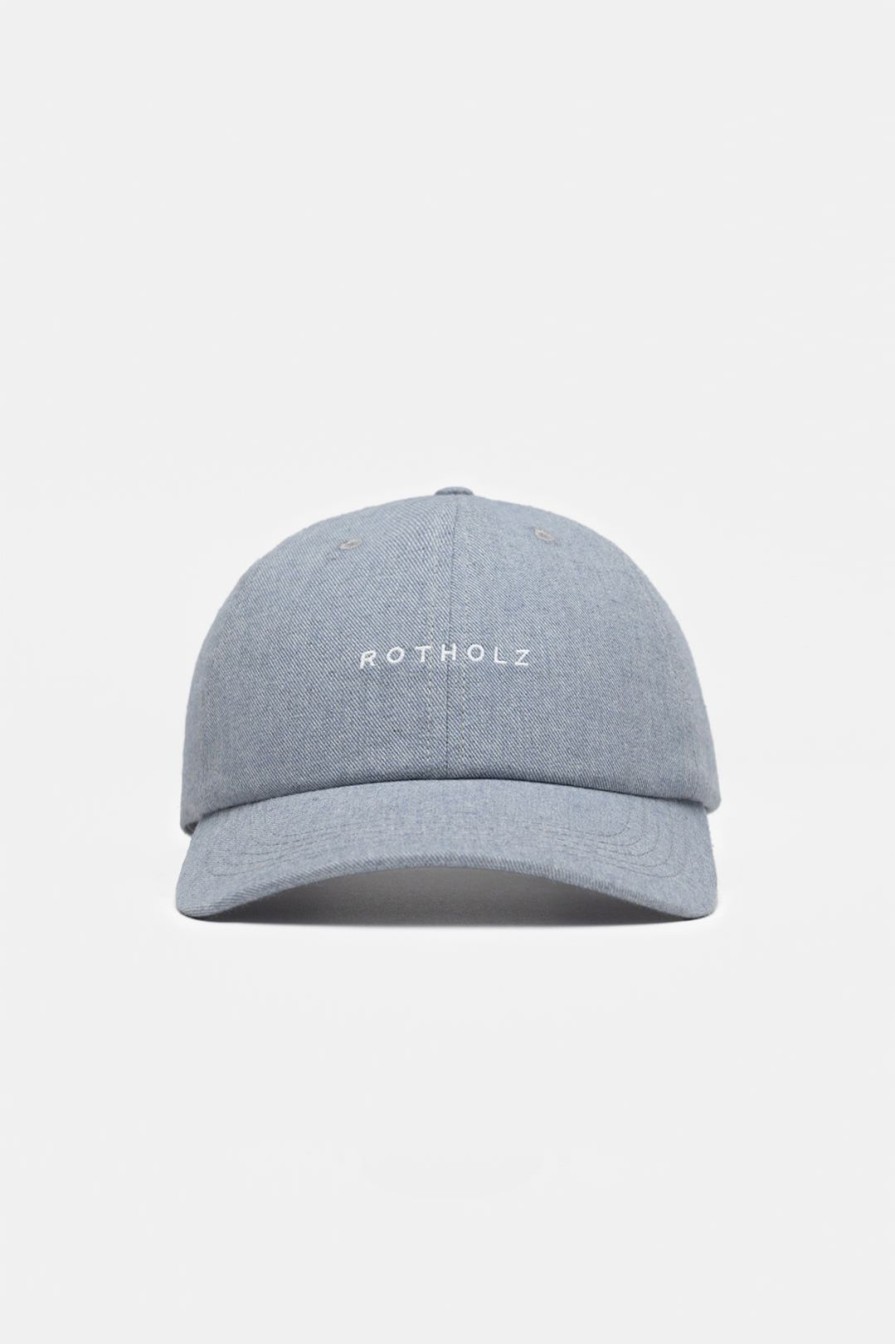 Wholesale Rotholz Logo Dad Cap Bio Baumwolle - Denim Blau