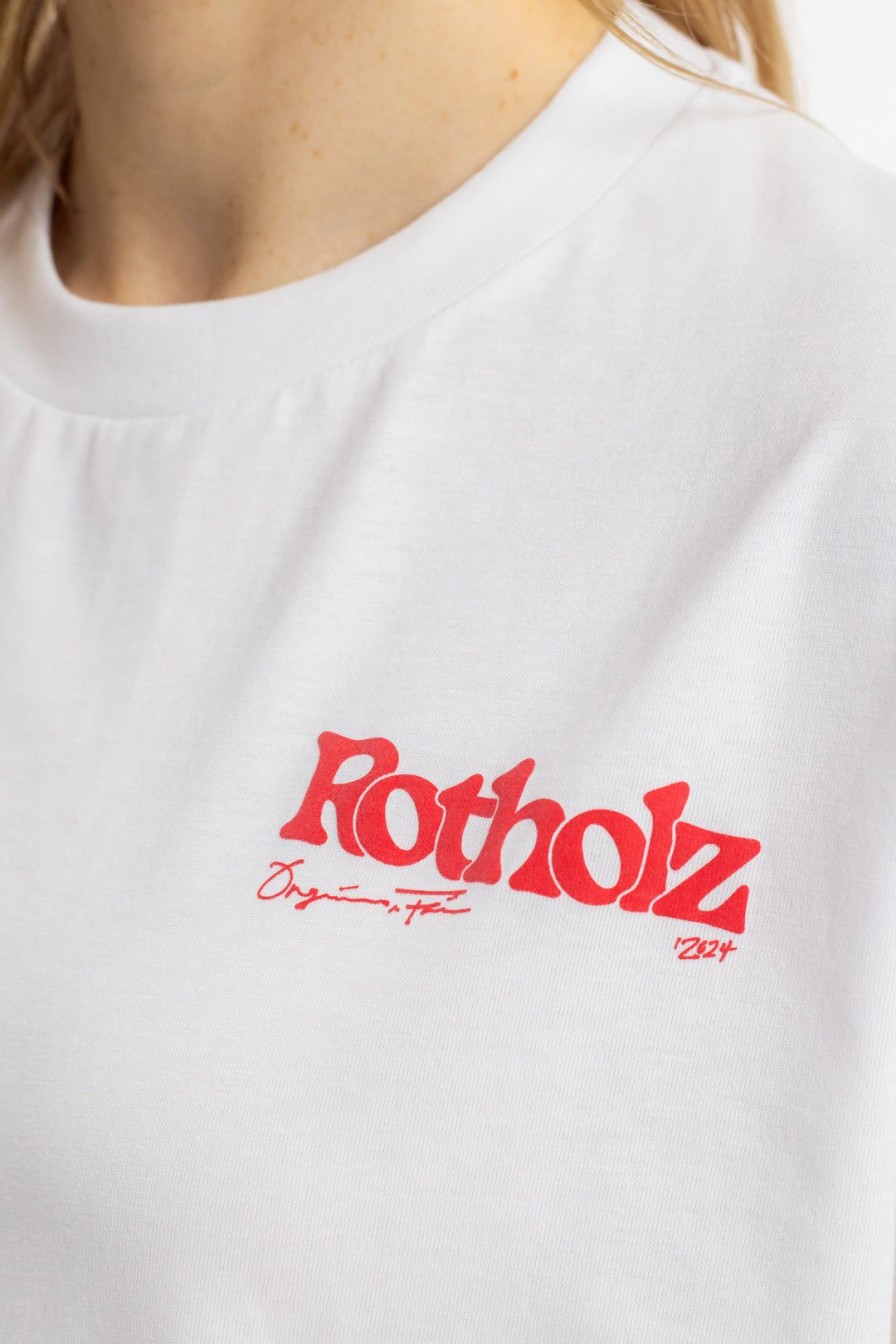 New Rotholz Retro Logo T-Shirt Bio Baumwolle - Weis