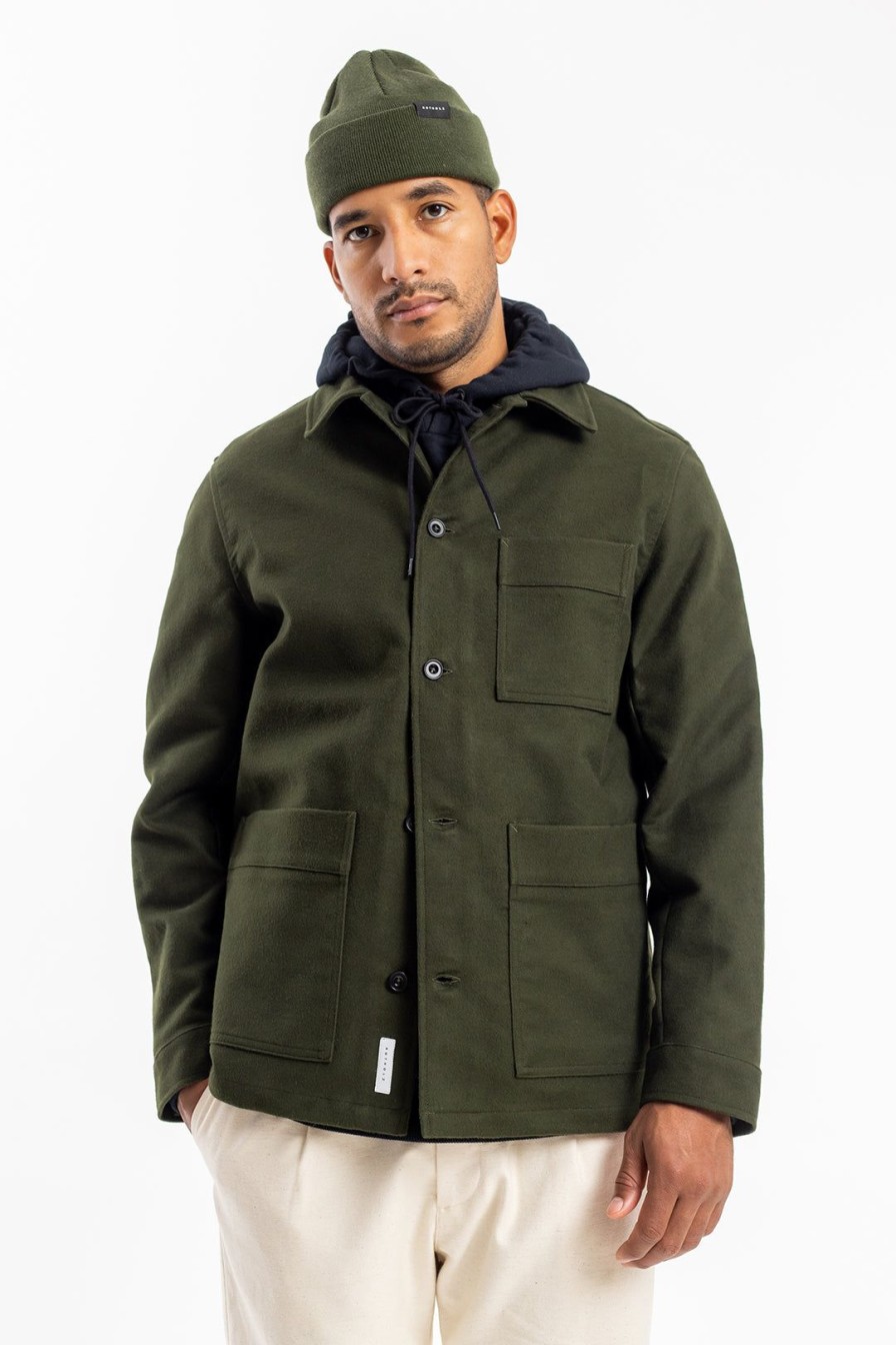 Wholesale Rotholz Moleskin Jacke Bio Baumwolle - Oliv