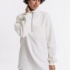 Best Rotholz Half Zip Sweatshirt Aus Bio-Baumwolle Weis