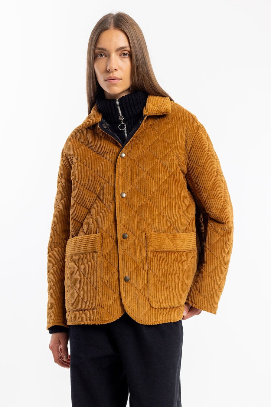 Online Rotholz Gesteppte Cord Jacke - Toffee