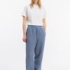 Wholesale Rotholz Weite Hose Waffle Cotton - Hellblau