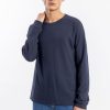 Hot Rotholz Waffel Longsleeve Bio Baumwolle - Dunkelblau