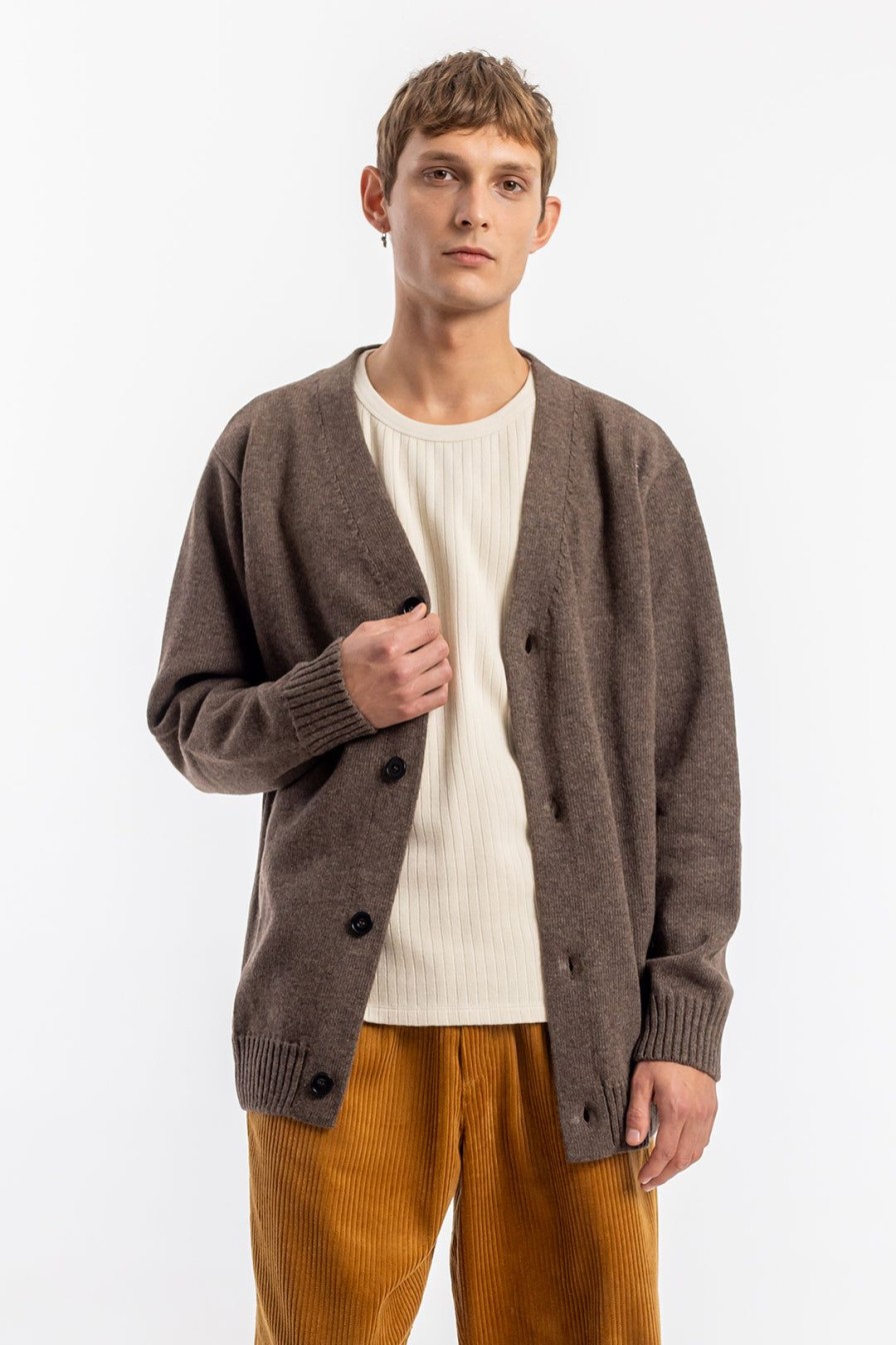 Hot Rotholz Strick Cardigan Wollmischung - Braun