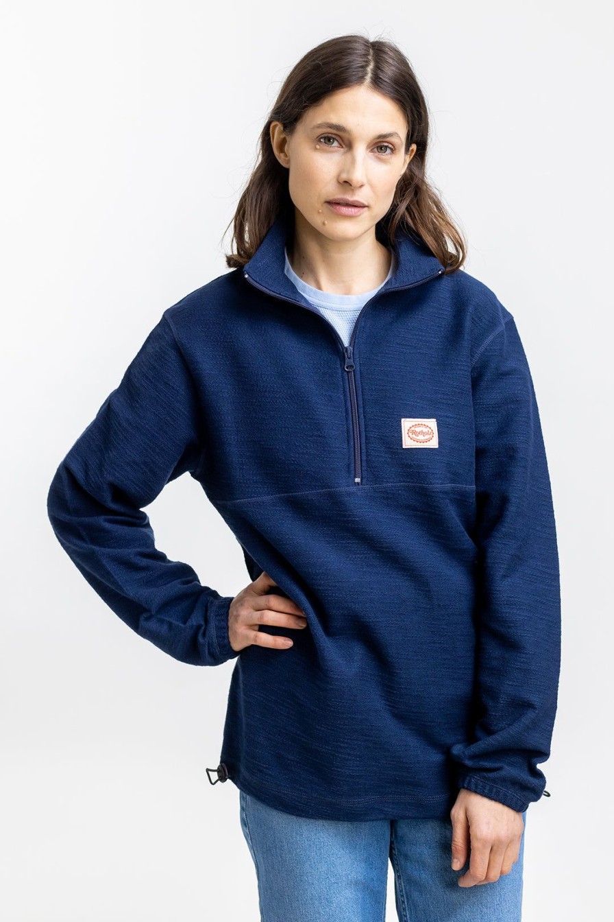 New Rotholz Divided Half Zip Sweatshirt Blau