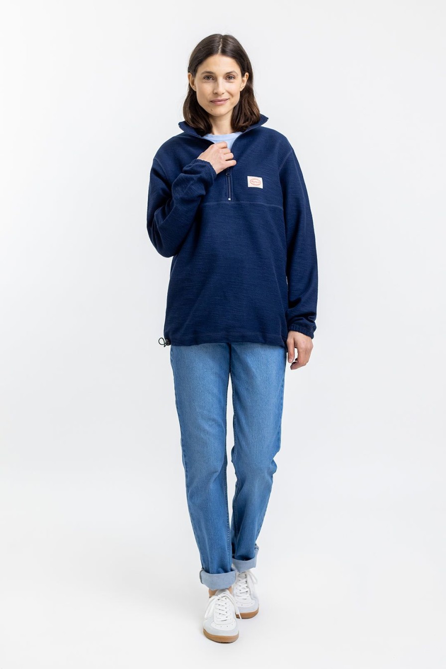 New Rotholz Divided Half Zip Sweatshirt Blau