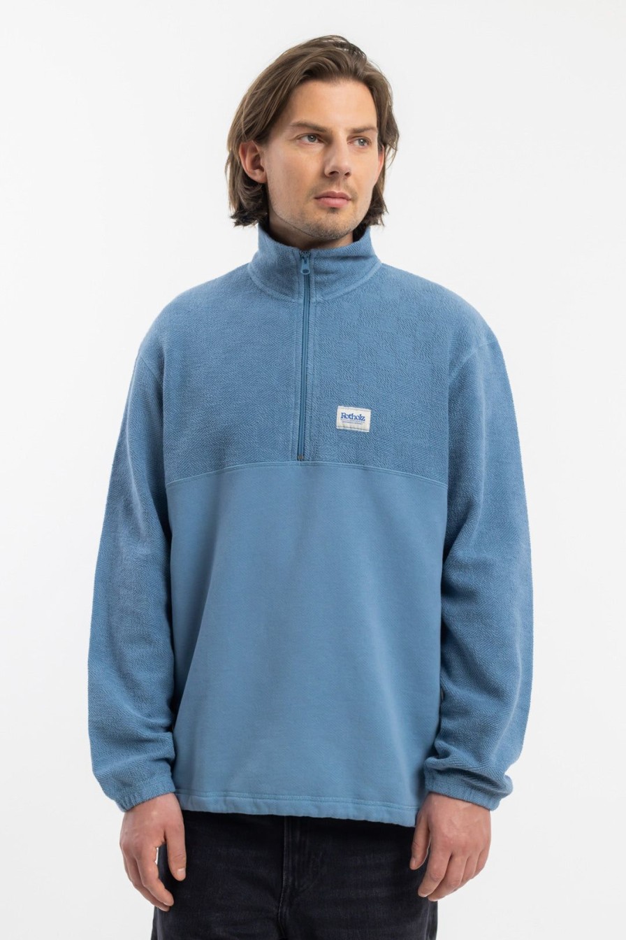 Hot Rotholz Divided Half Zip Bio Baumwolle - Hellblau