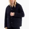 Online Rotholz Gesteppte Flannel Jacke - Schwarz