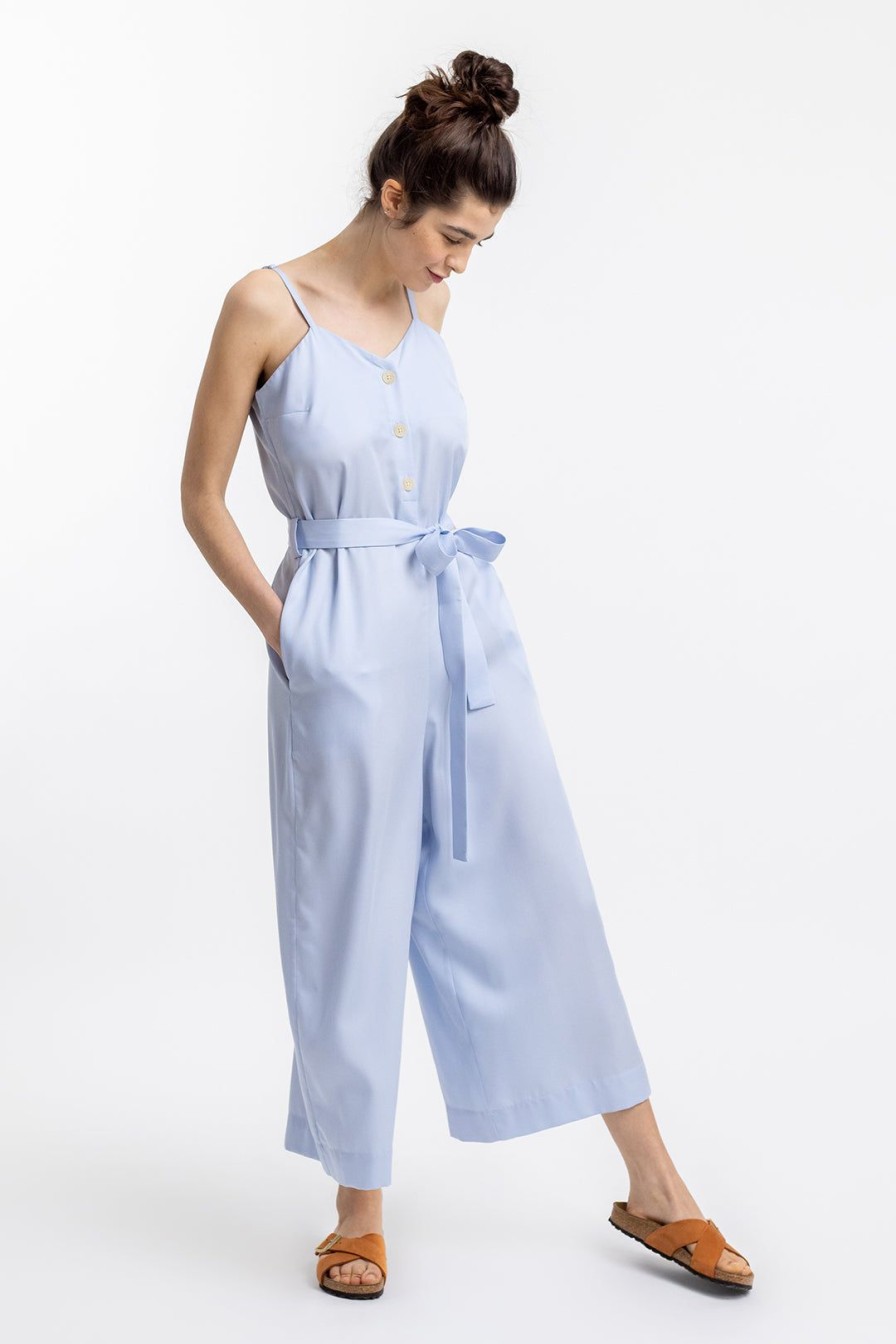 Best Rotholz Jumpsuit Aus Lyocell Hellblau