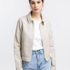 Hot Rotholz Kurze Jacke Aus Bio Canvas Beige Kariert