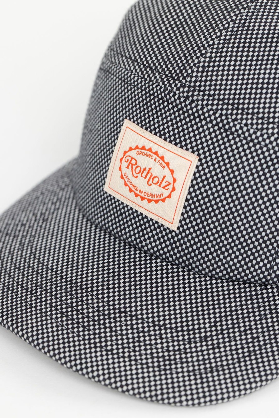 Hot Rotholz Retro 5-Panel Cap Schwarz Kariert