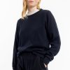 New Rotholz Waffel Sweatshirt Bio Baumwolle - Schwarz