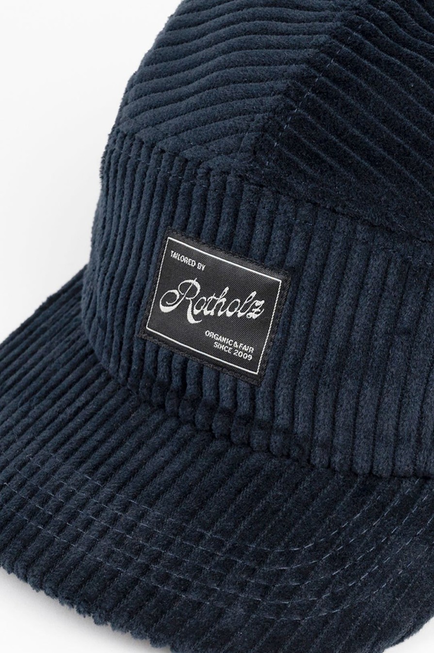 Clearance Rotholz Cord 5-Panel Cap Bio Baumwolle - Dunkelblau