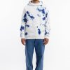 Hot Rotholz Batik Hoodie Bio Baumwolle - Blau/Off-White