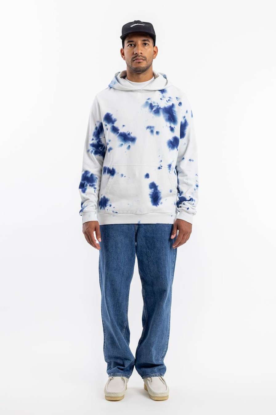 Hot Rotholz Batik Hoodie Bio Baumwolle - Blau/Off-White