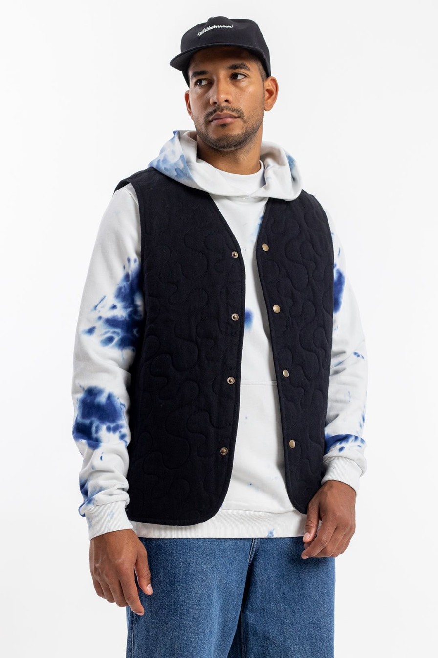 Hot Rotholz Batik Hoodie Bio Baumwolle - Blau/Off-White